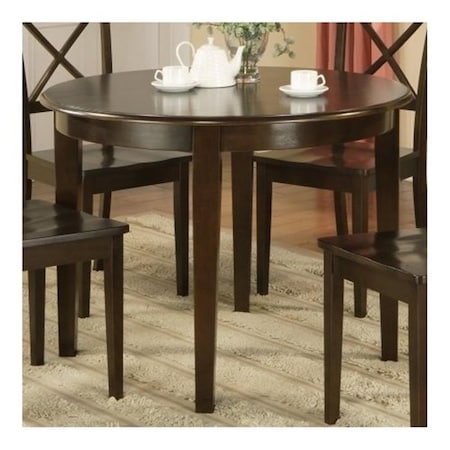 East West Furniture East West BT-CAP-T Boston table 42 in. Round with 4 tapered legs; Cappuccino BOT-CAP-T